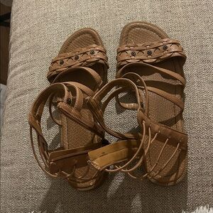 Brown Strappy Sandals Egyptian Style Size 11M